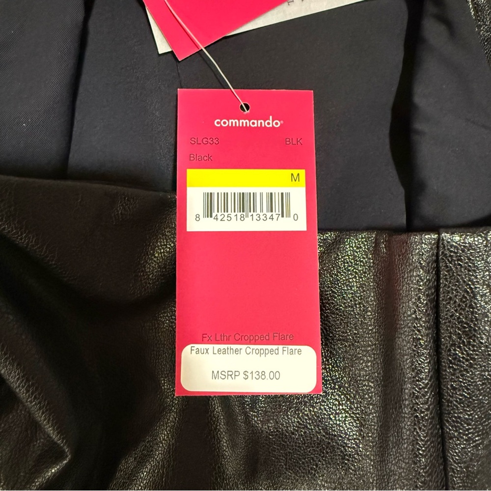Commando Faux Leather Cropped Flare Leggings Black Size Medium SLG33 - Picture 7 of 8